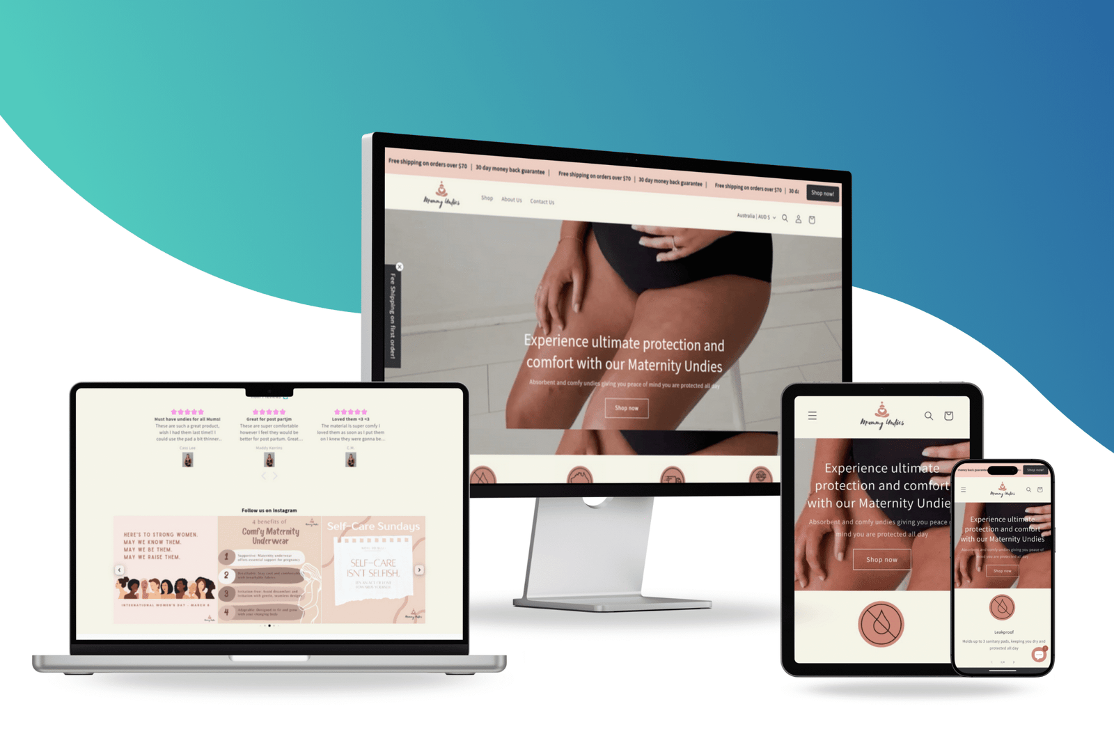 Mummy Undies website designed by Hari Nepal